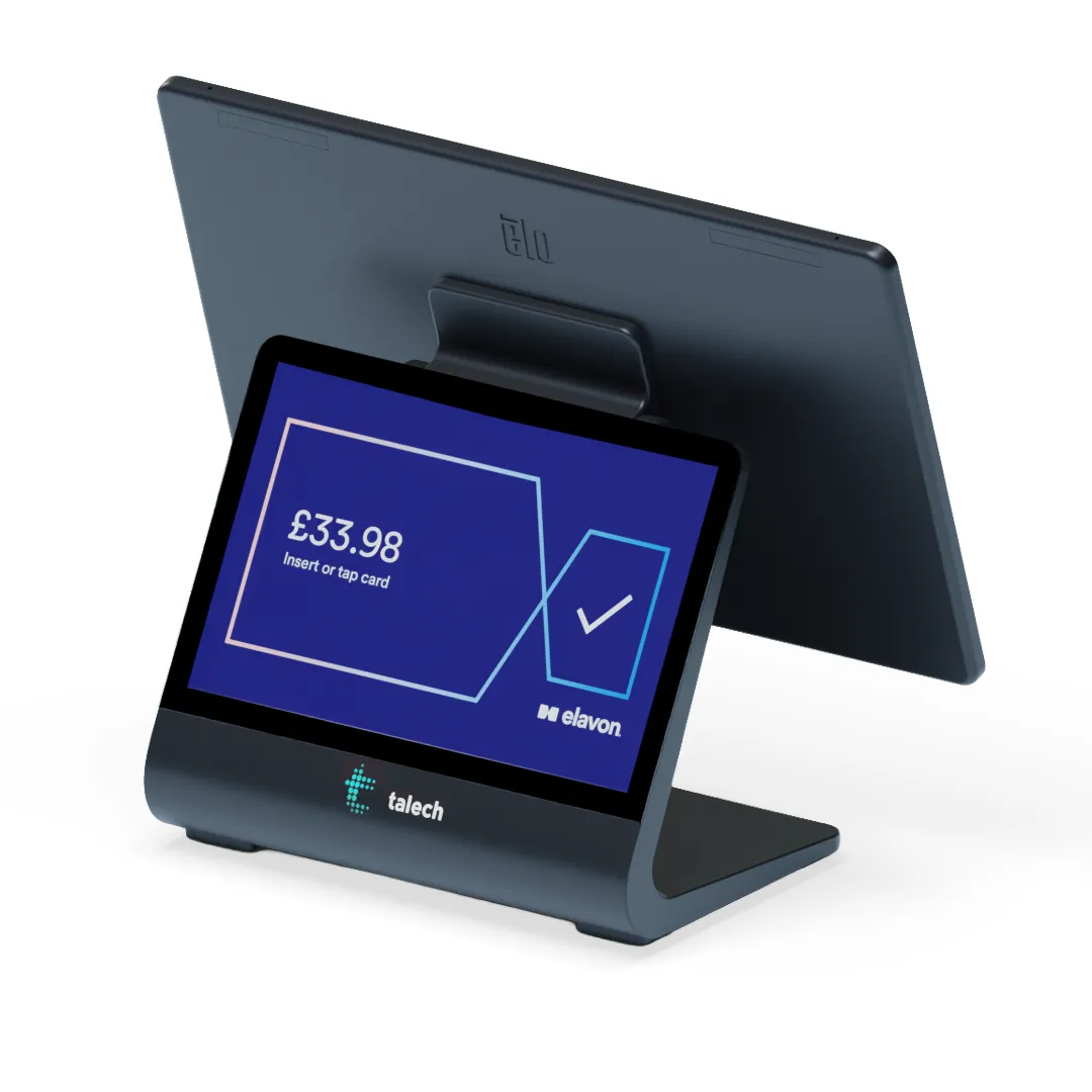 talech Register rear side angle to the left of terminal