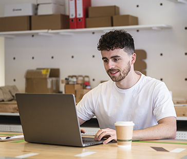 Man using their laptop